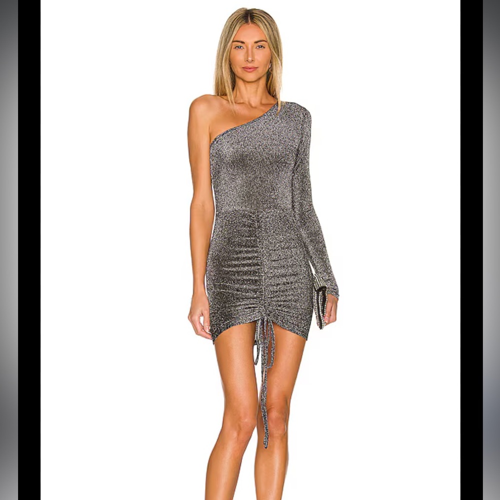 Superdown | Crystal Mini Dress in Silver Sparkle